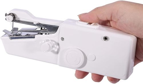 Portable Sewing Machine, Professional Mini Sewing Electric Handheld Quick Stitch Tool Suitable for Beginners DIY Fabric Kids Pet Clothing CurtainWhite regular set (2 coils + 1 needle + 1 needle threader + 1 extension rod)