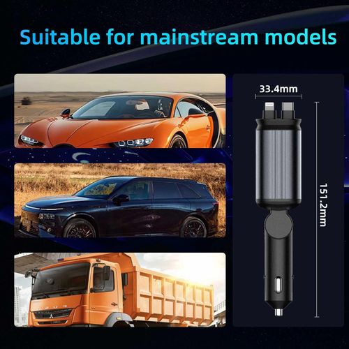 Starry Sky 4 in 1 Car Charger, Starry Sky Projector, Retractable Car Charger, USB C Quick Charger, Car Accessories