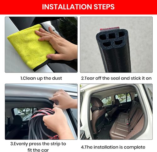 Car Door Edge Guard (16ft-5M) Universal B Shape Rubber Seal Strip Trim Automotive Self Adhesive Weatherstrip for Car Window Door Protector Soundproofing Noise Insulation (Black)
