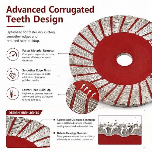 1.57 Mini Diamond Saw Blade Set - Precision Cutting Discs for Stone, Granite, Marble & Tile, Multi-Purpose Diamond Blades for Angle Grinder, Professional Cutting Tool Kit (Red-3 pcs)