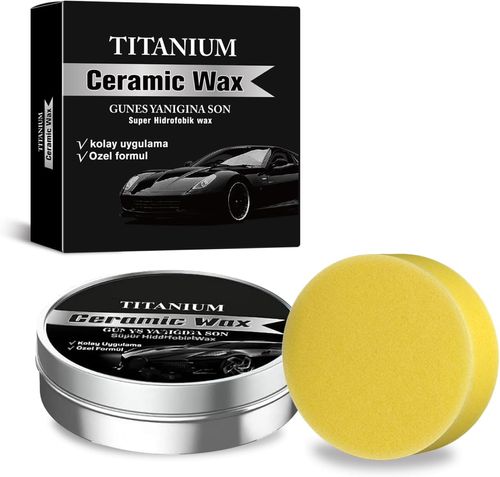 Titanium Ceramic Wax Cream, With Sponge | Highest Rated Car Wax,Car Wax Polish,Automotive Polish,Polish Vehicle Paint Care, Lasting Protection Mild Formula Polish