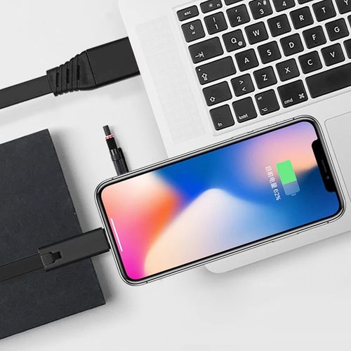 Repairable Micro USB cable, USB Type-C cable, Lightning cable, reusable, supports fast charging, 1.5 meters (black).