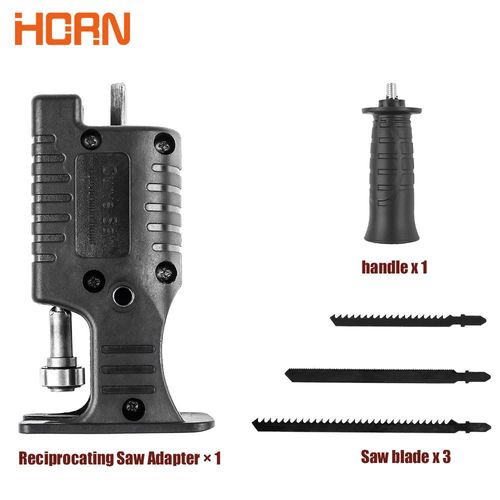 Electric Drill to Reciprocating Saw Adapter, Wood Cutting with 3 Blades