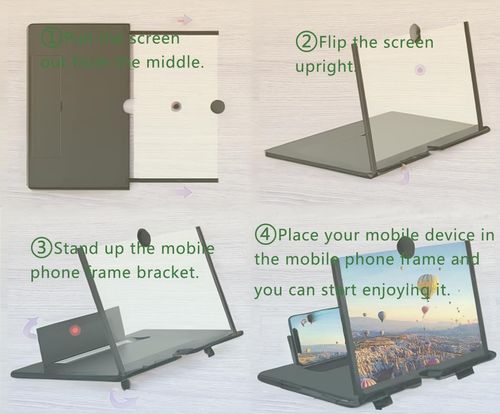 10'' Screen Magnifier Version, 2026 New 3D HD Mobile Phone Magnifier Projector Screen for Movies,Videos, Gaming, Screen Magnifier with Adjustable Angle Design Amplifier Desktop (White)