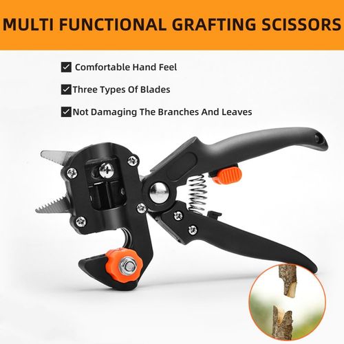 Garden Shears Professional Gardening Tools Garden Tools Grafting Pruner 2 in 1 Pruning Shear Grafting Scissor Tree Plant Graft Tool Cutting Vaccination Secateurs,Hand Ed