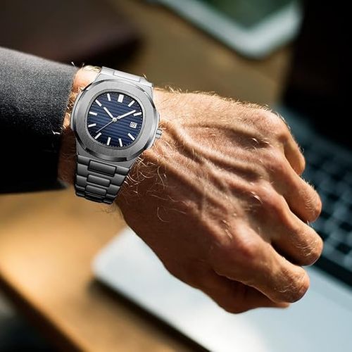 Men's automatic watch, all stainless steel waterproof men's watch, men's mechanical watch