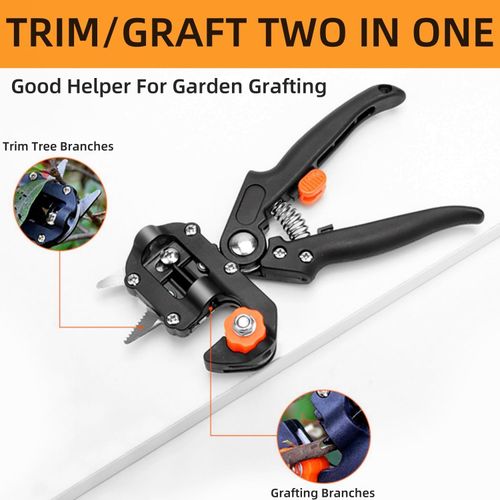 Garden Shears Professional Gardening Tools Garden Tools Grafting Pruner 2 in 1 Pruning Shear Grafting Scissor Tree Plant Graft Tool Cutting Vaccination Secateurs,Hand Ed