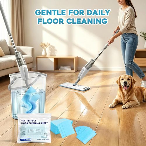 Multi-purpose floor cleaning sheets, multi-effect floor cleaner, suitable for various floor types including hardwood, tile, and laminate (100-count, blue)