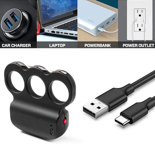 Knuckle Stun Ring  Battery Electric Guard Stun Ring with Switch Compact Stun Self Defense for Women and Men