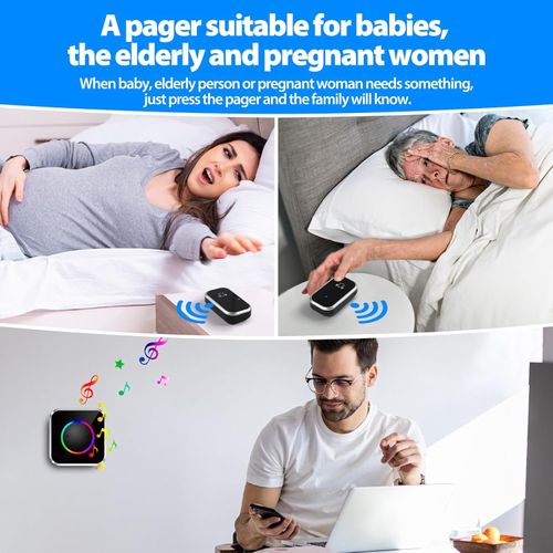 Non sono necessarie batterie Campanello senza fili, kit campanello elettronico impermeabile con 1 ricevitori plug-in, portata 200M, 60 melodie a 4 livelli di volume per casa, ufficio, hotel