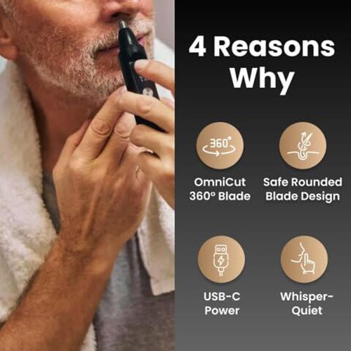 Ear and Nose Hair Trimmer Clipper for Men Women Rechargeable Facial Eyebrow Hair Remover (01)