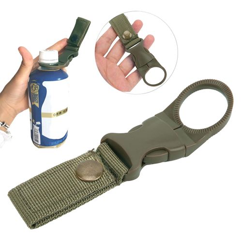Bottle Hanging Buckle Clip, Multifunctional Elastic Buckle Water Bottle Hook Holder Outdoor for Traveling for Camping Hiking(ArmyGreen)