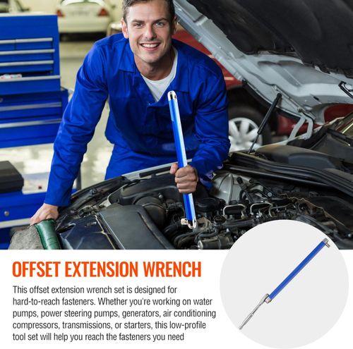 Impact Ready Offset Extension Wrench, Tight Reach Extension Wrench Set