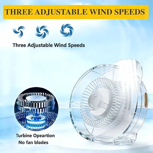 Portable Silent Mini Bladeless Electric Fan,Small fan Clip on for Shirt & Waist,2026 New Mini Bladeless Fan Clip On,Adjustable 3-Speed For Outdoor & Travel & Office, Travel Accessories, Gift (white)