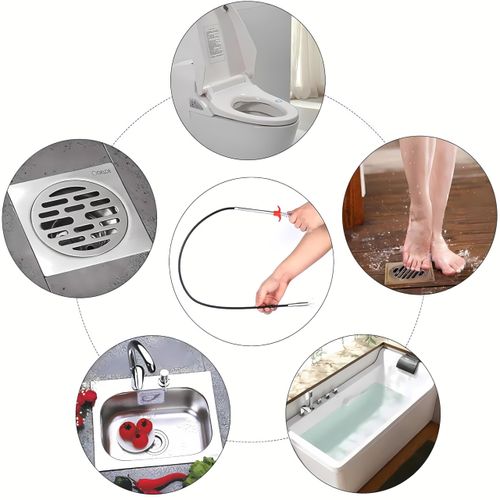 Drain Snake, Drain Clog Remover - Gutter Cleaning Tools Drain Cleaner for Toilet Sewer Shower Kitchen Bathroom Tub Clogged Drains Opener Cleaning Tool, Flexible Grabber Claw Pick Up Reacher (30 inch)