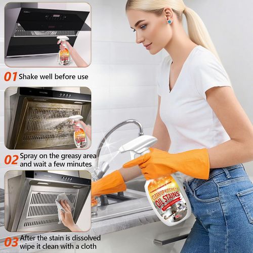 New Upgrade Kitchen Cleaner, Clean Up Kitchen Oil Stains Spray, Multi-purpose Oils Stain Cleaner, Clean Up Kitchens Oil Stains(240ml-8.45oz)