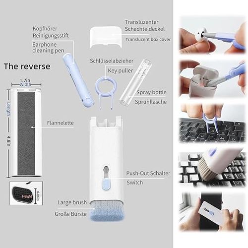 7-in-1 Electronic Cleaner Kit,Keyboard Cleaner,Laptop Cleaner Kit for Monitor, Cell Phone, Headset, Lego, Laptop Camera Lens(Blue)