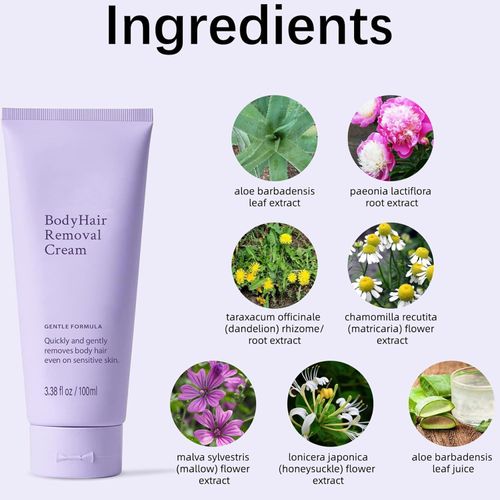 Body Hair Removal CreamSpatula Applicator Hair Removal Cream for Sensitive Skin Gentle and Safe