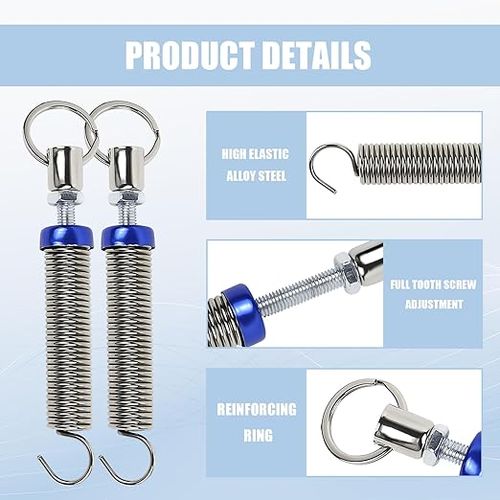 2PCS Car Lift Spring for Trunk, Car Trunk Lid Metal Spring, Automatic Lifting Spring Device with 2 Clamps, Adjustable Lifter Accessory Open Tool for Cars Without Hydraulic Lever