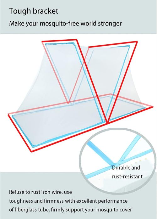 Foldable Mosquito Net Bed Canopy Student Bed Curtains Summer Bedroom Integrated Bed Netting Mosquito Net Canopy Bed Tent Sleeping Tents,Blue190*135*80