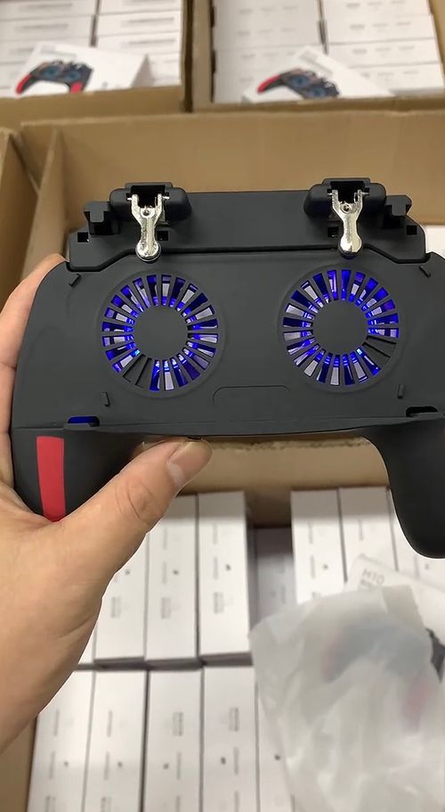 4 Fingers Gaming Grip with Dual Cooling Fan Game Mobile Controller Game Trigger Joystick Gamepad for PUBG Mobile Rules of Survival Survivor Royale Critical Ops video game