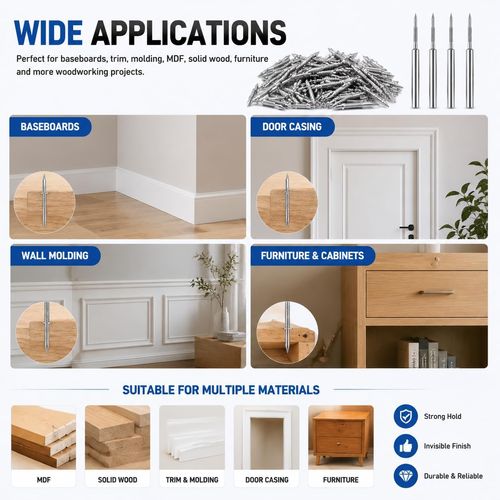100 pieces or 50 piecesUpgraded Double Headed Invisible Nails with 1 Installation Tools
