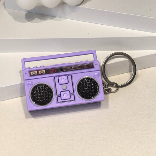 Fashion Retro Radio Shape Keychain Bag Hanging Nostalgic Tape Recorder Pendants Craft Small Speakers Key Holder Girl