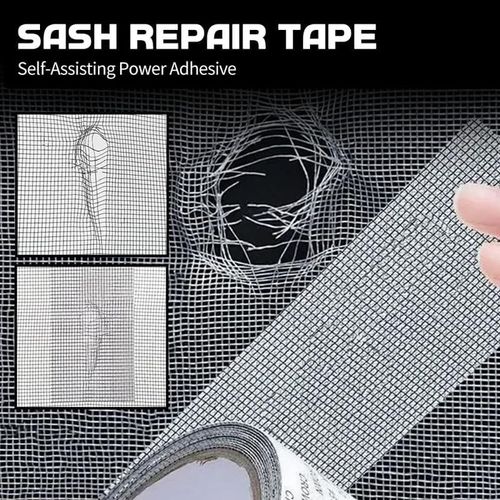 1PC Heavy-Duty Grid Mesh Tape - Self-Adhesive Sash Repair & Window Screen Tape with Super Strong Hold, Good Light Transmission & Weather Resistance for DIY & Home Repair (1PC)