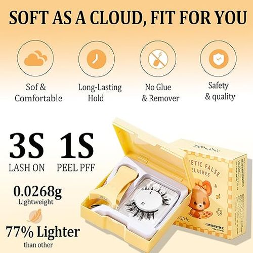 Magnetic Eyelashes with Applicator Eye Lashes Magnet No Glue Needed Reusable Magnetc Eyelash Natural Wispy Magneti Lash without Eyeliner Lightweight & Waterproof for All-Day Wear