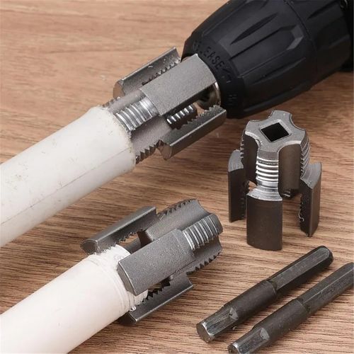 Steel PVC Pipe Tap 1-2    3-4 Water Pipe Internal Thread Opener Hand Tools for Electric Drill Compatible Pipe Threader
