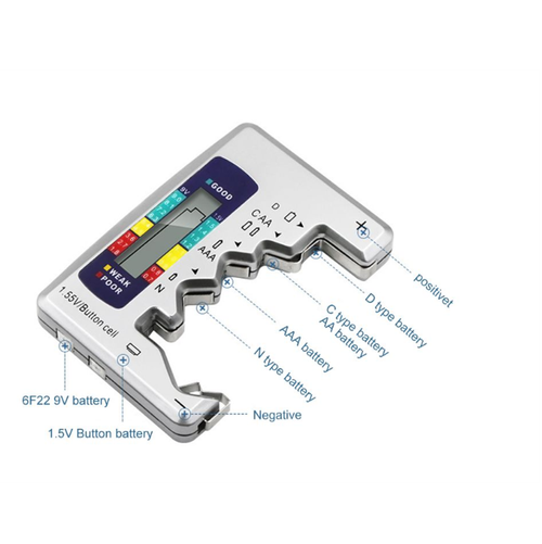 Portable Battery Capacity Indicator Compact Size Lithium Battery Level Tester Digital Display Battery Voltage Meter