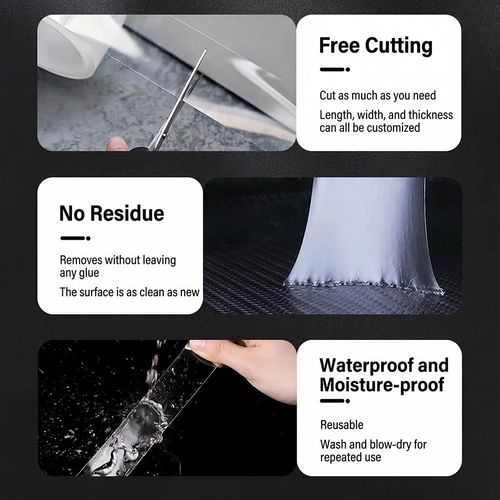 Multipurpose Clear Nano Gel Tape, Removable No Trace Acrylic Double Sided Tape 3cm x 2m 2mm