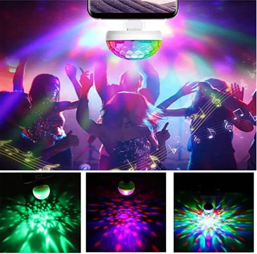 Voice-Controlled USB Mini Disco Ball Light Portable Led Strobe Party Lamp Sound Activated Dj Lighting for Home Bar Christmas Karaoke