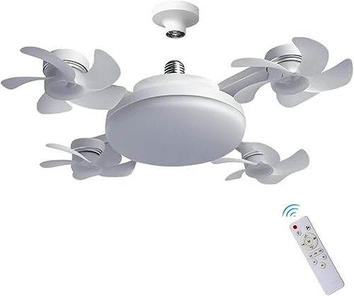 Drone Fan Light, Ceiling Fans with Lights, Smart Remote Control Silent Fan Light, E27 Screw in Fans Chandelier, Ceiling Fans with Lights and Remote, Dimmable 3 Color & 3 Speeds for Bedroom