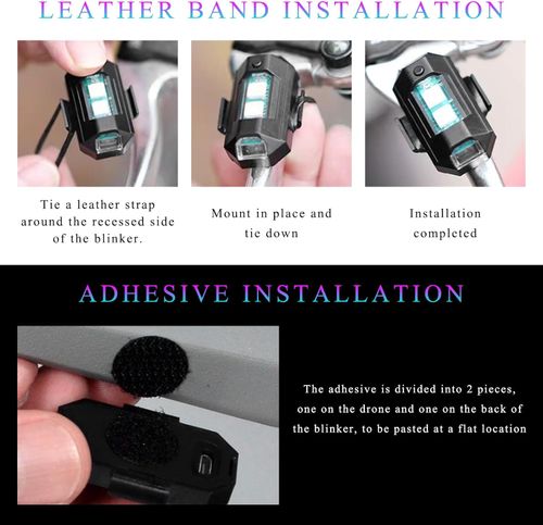 Mini LED Strobe Lights, 7 Colors USB Charging LED Anti Collision Flashing Light, High Brightness Waterproof Aircraft Drone Strobe Lights for Car Motorcycle Bike