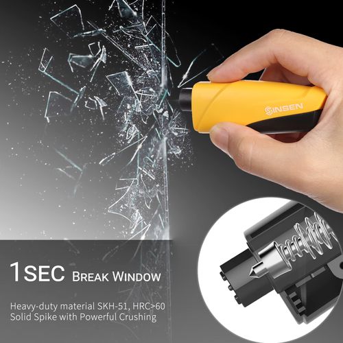 2-in-1 Window Breaker Seatbelt Cutter Keychain & Emergency Car Escape Tool（Complimentary test glass sample）