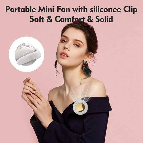 Portable Silent Mini Bladeless Electric Fan,Small fan Clip on for Shirt & Waist,2026 New Mini Bladeless Fan Clip On,Adjustable 3-Speed For Outdoor & Travel & Office, Travel Accessories, Gift (white)