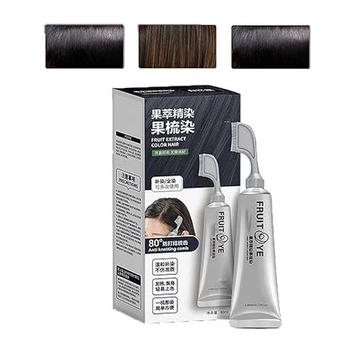 Fruit Essence Hair Dyeing Comb,Black Fruit Dyeing Cream,Plant Extract Hair Dye Essence,Hair Dye Cream With Comb