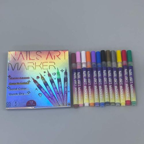 12 Colors Nail Art Pen Set Gel DIY Nail Art Decoration Quick Dry Nail Art Markers