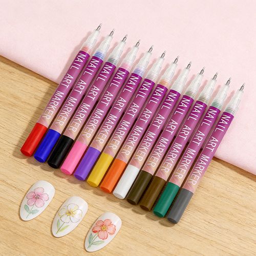 12 Colors Nail Art Pen Set Gel DIY Nail Art Decoration Quick Dry Nail Art Markers