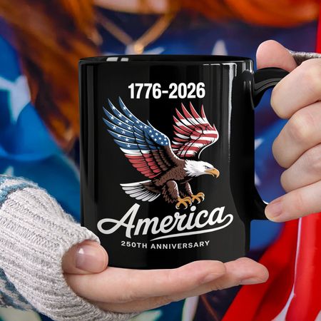 Celebrate 250 Years of America USA Anniversary 1776-2026 Black Mug HO82 894524