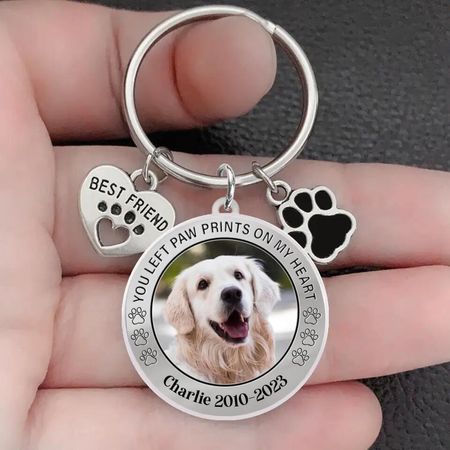 Custom Personalized Photo Keychain Pet Charm Key Ornaments