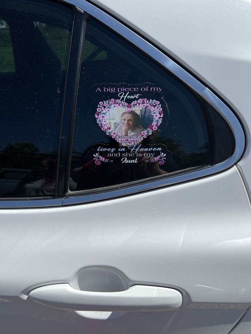 Memorial Upload Photo Flower, A Big Piece Of My Heart Lives In Heaven Personalized Decal