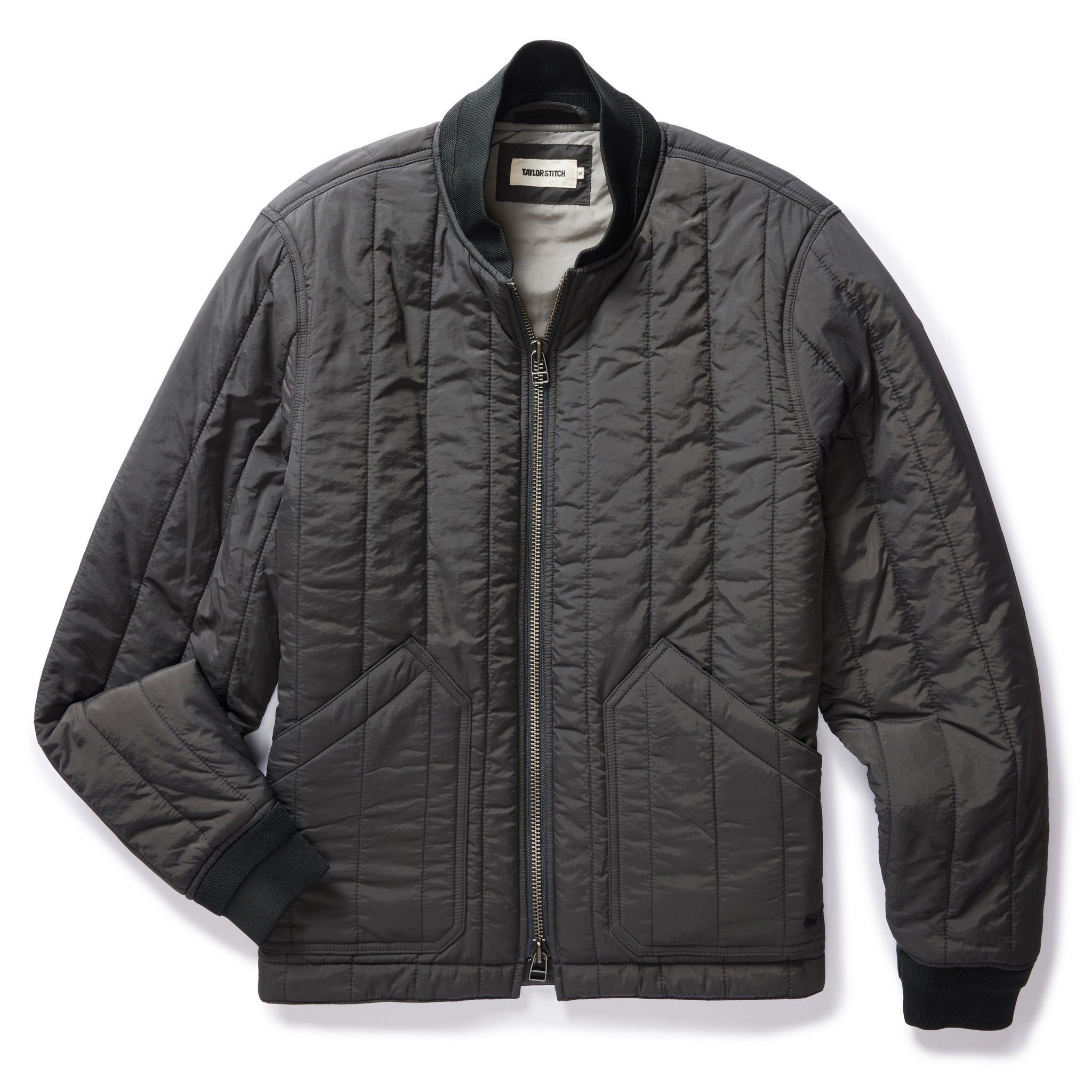 Auoun Able Jacket in Faded Black Quilted Nylon