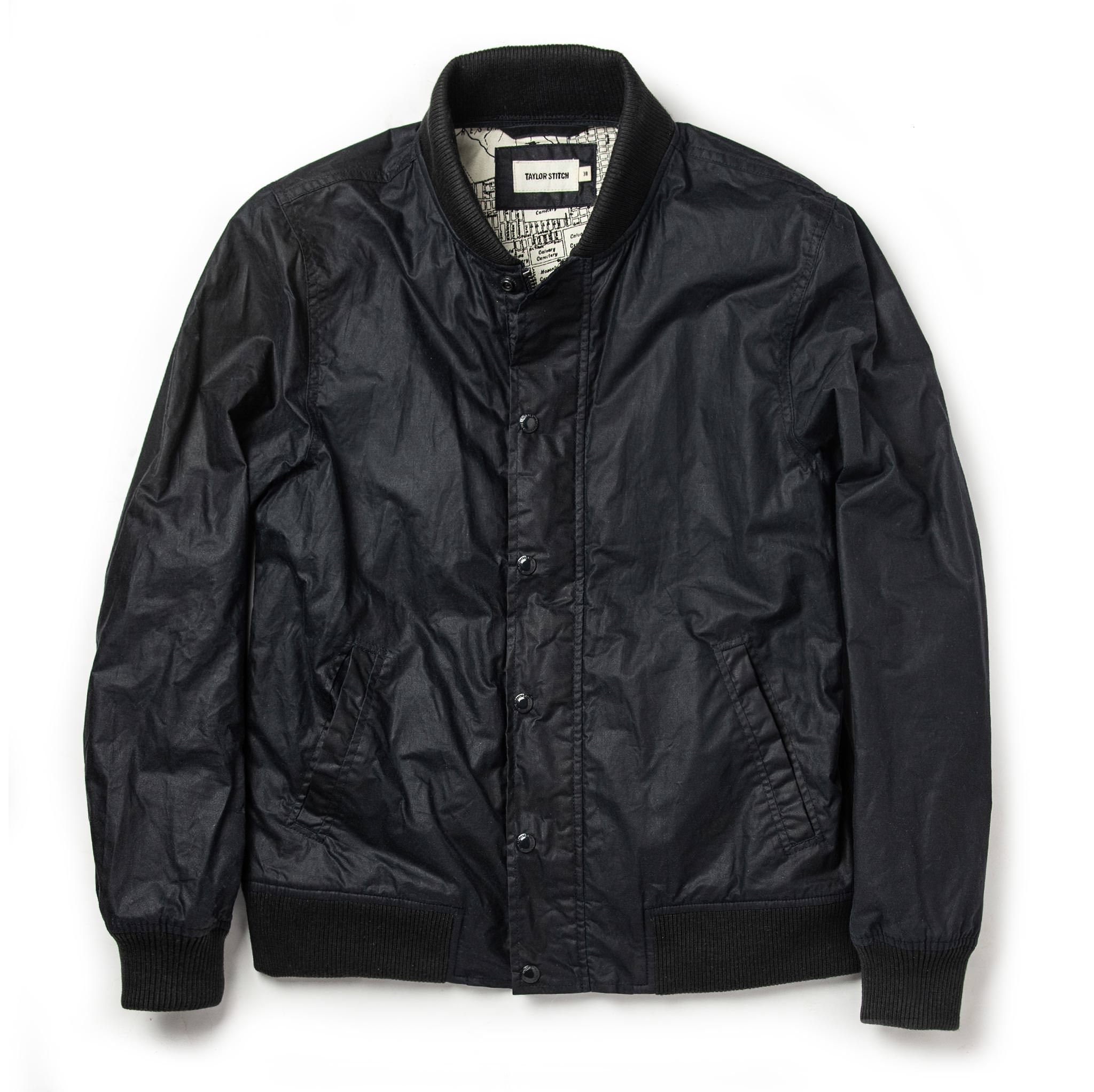 Auoun Bomber Jacket in Waxed Navy