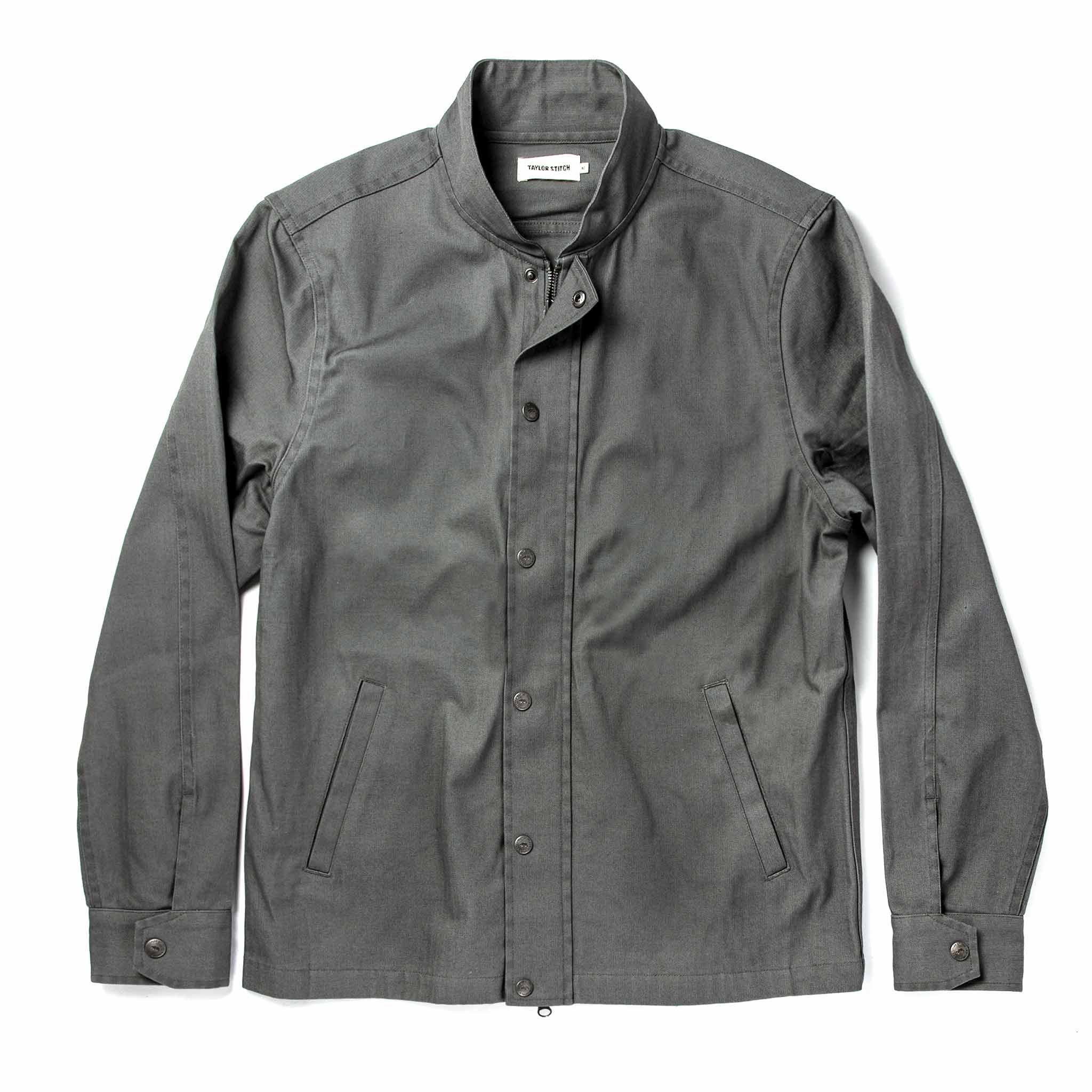 Auoun Bomber Jacket in Washed Slate Herringbone