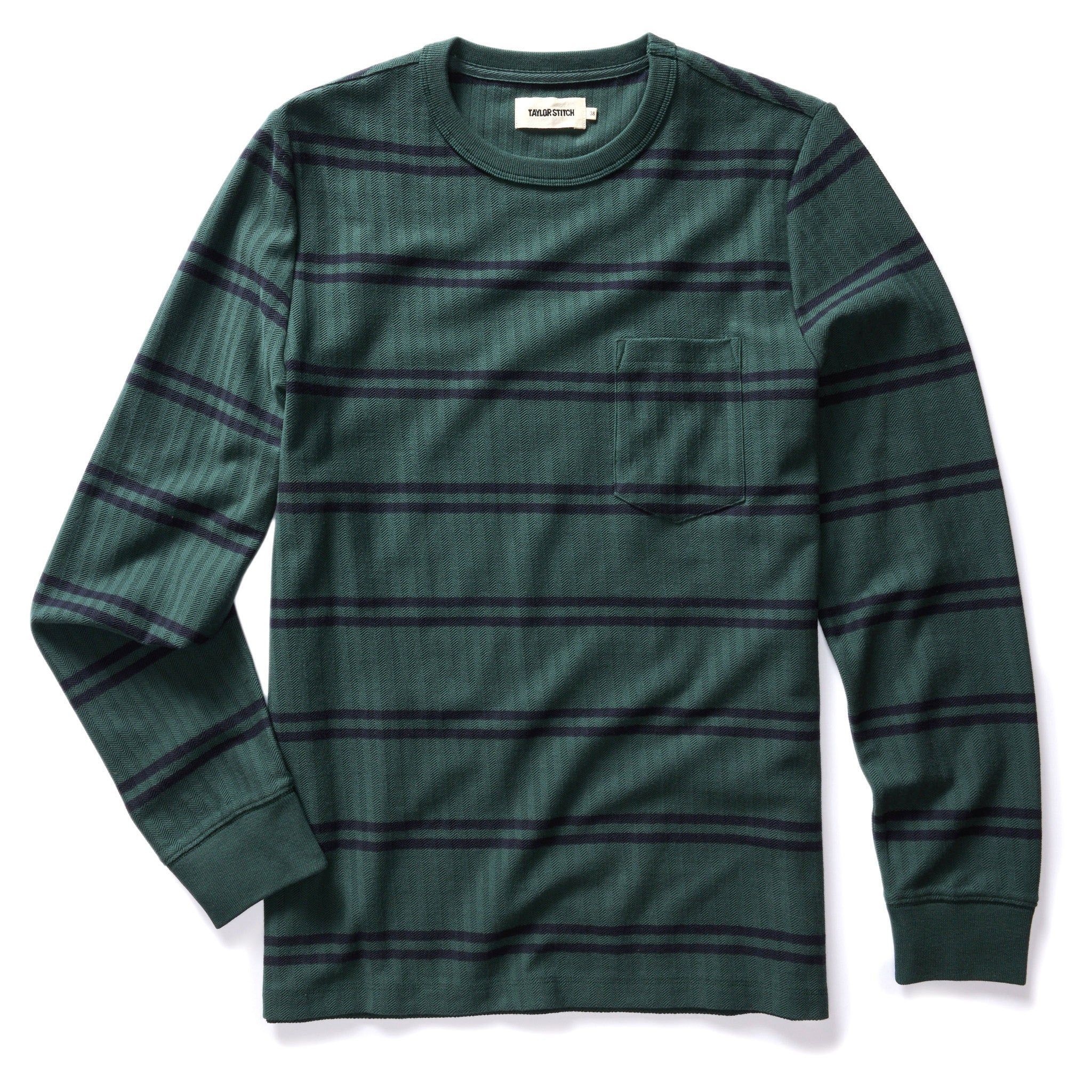 Auoun Colton Crew in Dark Forest Stripe