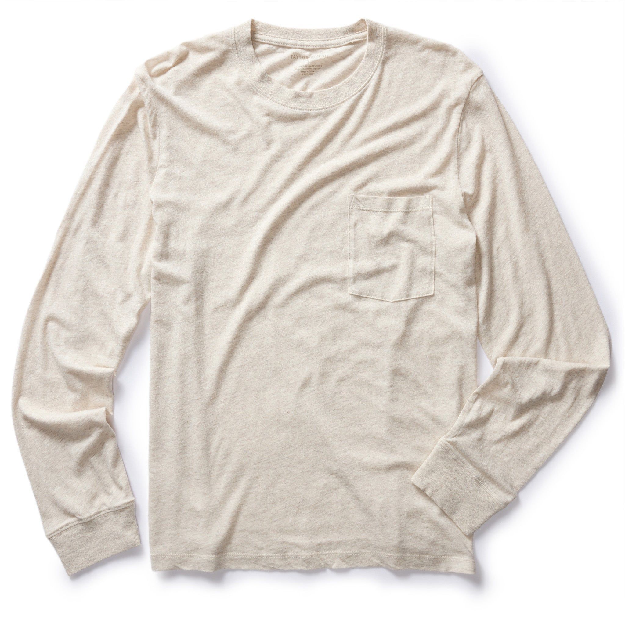 Auoun Cotton Hemp Long Sleeve Tee in Heather Oat