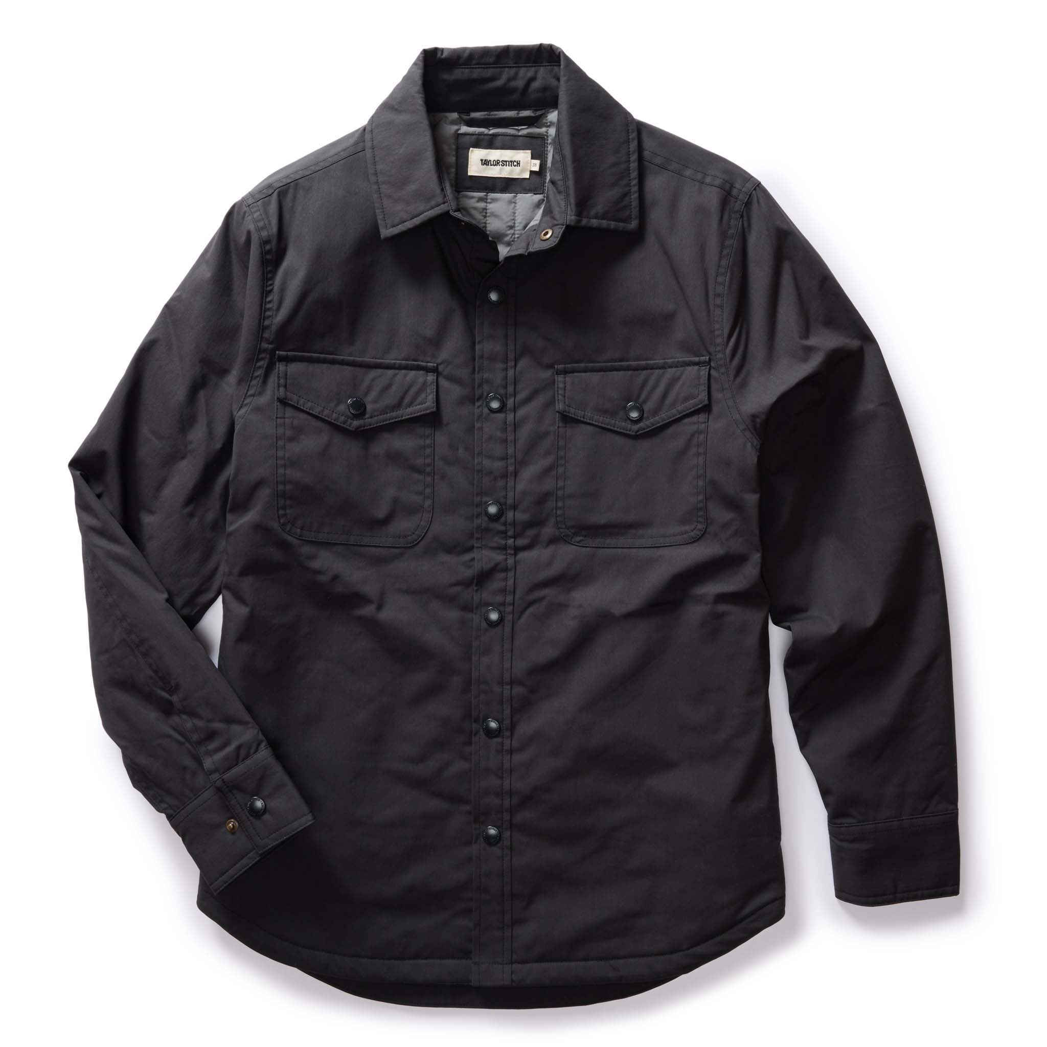 Auoun Lined Maritime Shirt Jacket in Coal