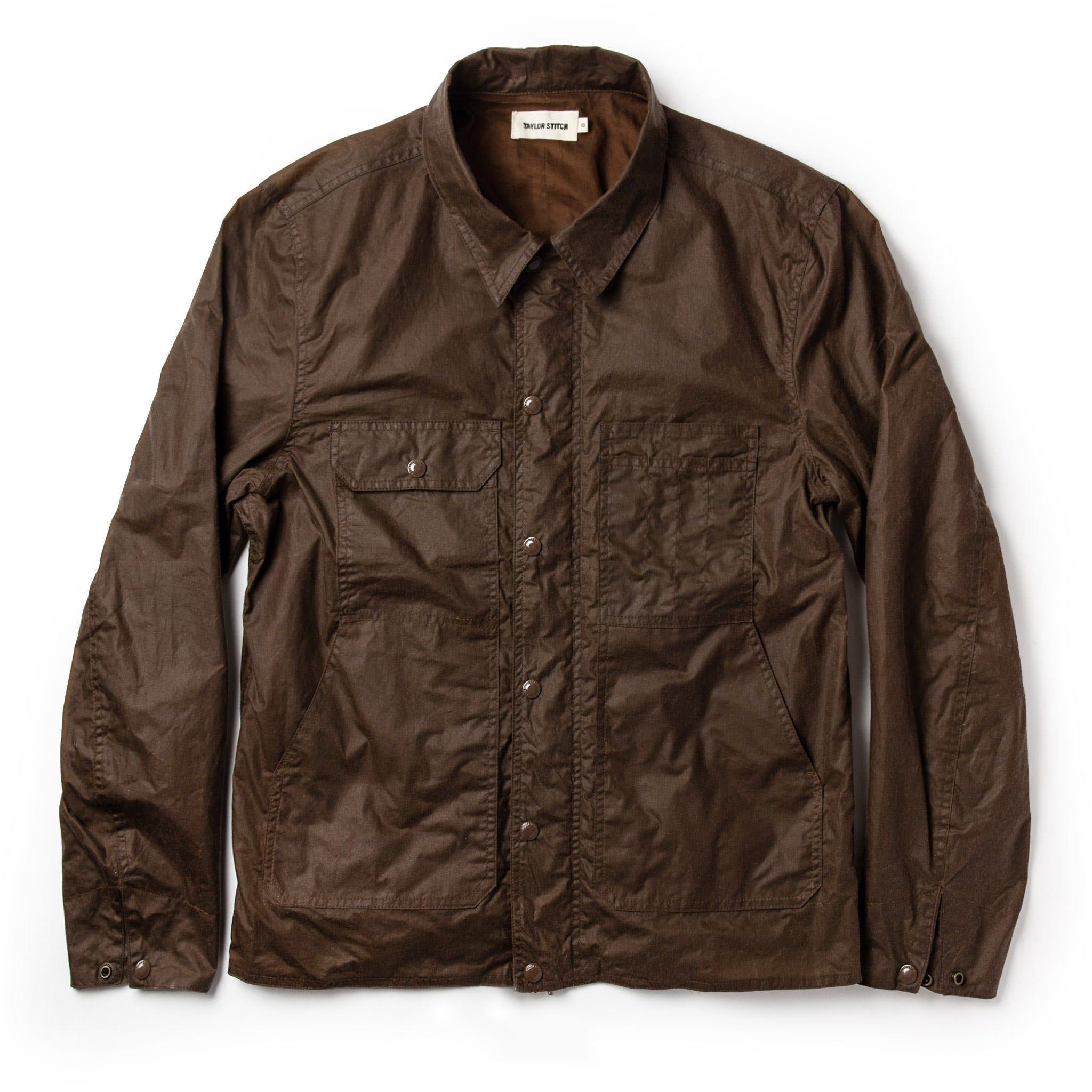 Auoun Longshore Jacket in Dark Oak Waxed Canvas